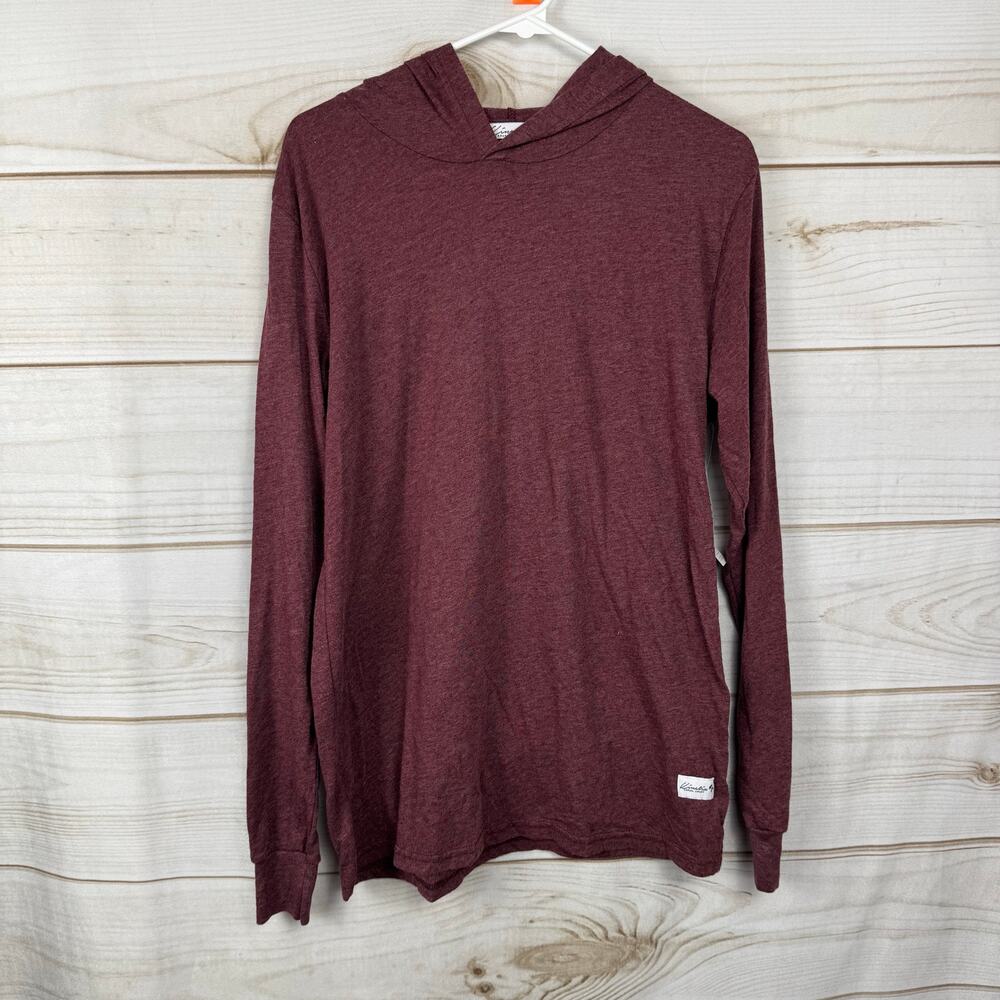 Kinetix Casual Luxury Wine Red Long Sleeve Pullover Hoodie Tee Size Medium